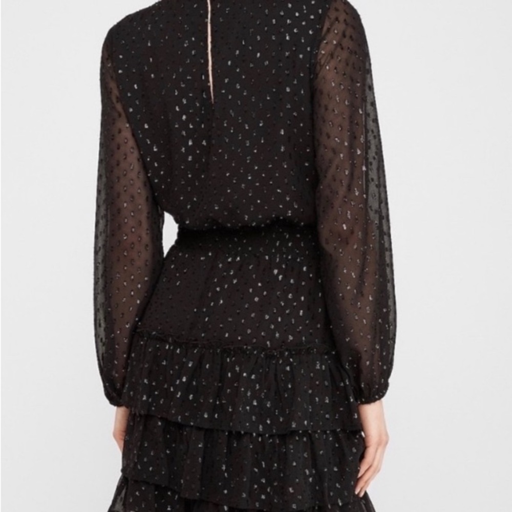 Express Black Ruffled Mini Dress - Picture 2 of 5